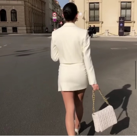 NWT ZARA Cropped Blazer White XXL Blogger’s Fav - Picture 5 of 11